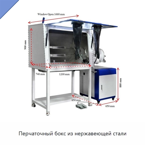 Перчаточный бокс из нержавеющей стали