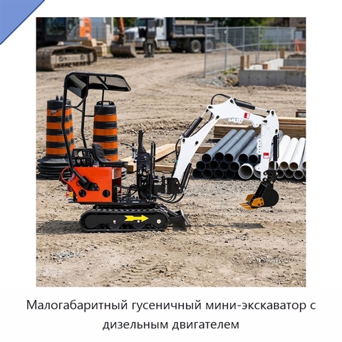 Малогабаритный гусеничный мини-экскаватор с дизельным двигателем