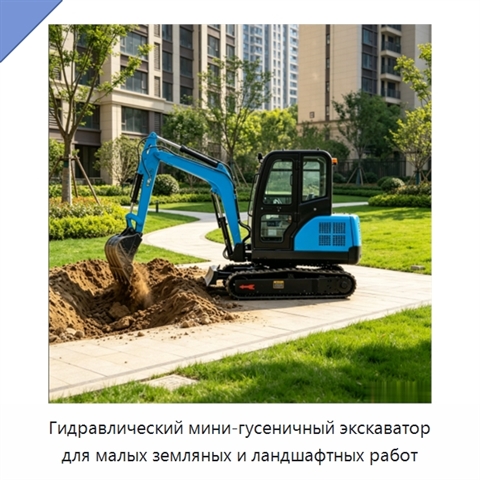 Гидравлический мини-гусеничный экскаватор для малых земляных и ландшафтных работ