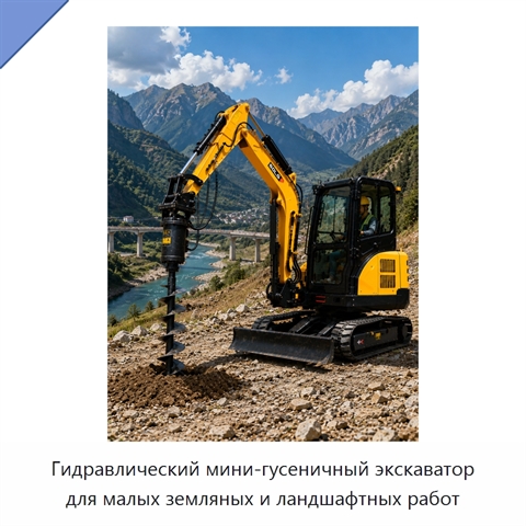 Гидравлический мини-гусеничный экскаватор для малых земляных и ландшафтных работ