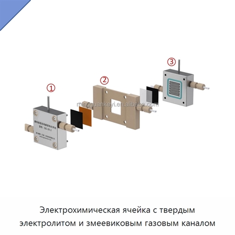 Электрохимическая ячейка с твердым электролитом и змеевиковым газовым каналом