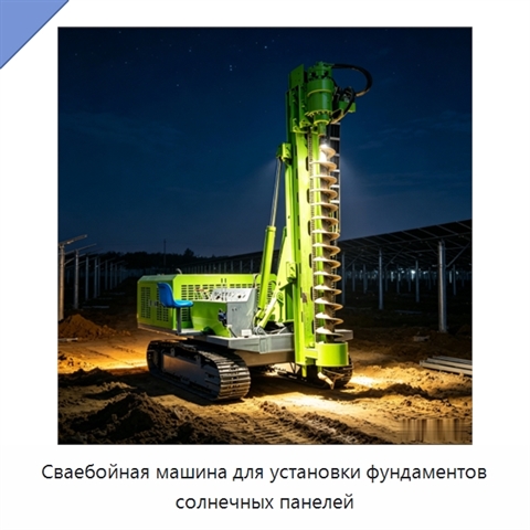 Сваебойная машина для установки фундаментов солнечных панелей