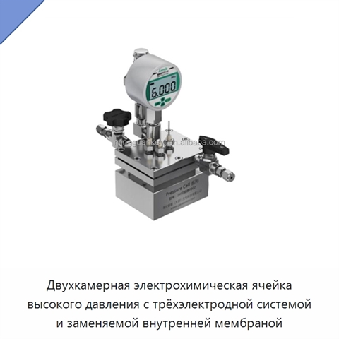 Двухкамерная электрохимическая ячейка высокого давления с трёхэлектродной системой и заменяемой внутренней мембраной