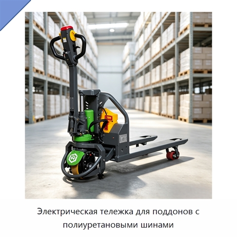 Электрическая тележка для поддонов с полиуретановыми шинами