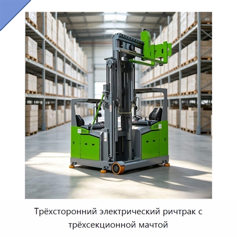Трёхсторонний электрический ричтрак с трёхсекционной мачтой
