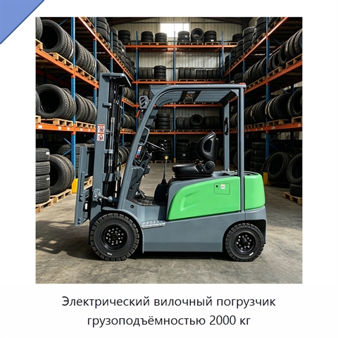 Электрический вилочный погрузчик грузоподъёмностью 2000 кг