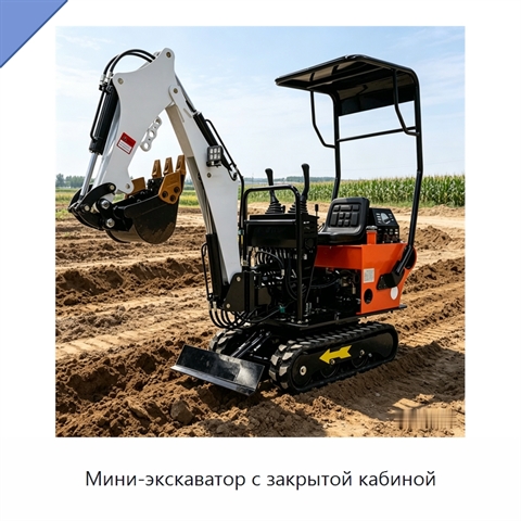 Мини-экскаватор с закрытой кабиной