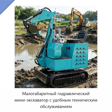 Малогабаритный гидравлический мини-экскаватор с удобным техническим обслуживанием