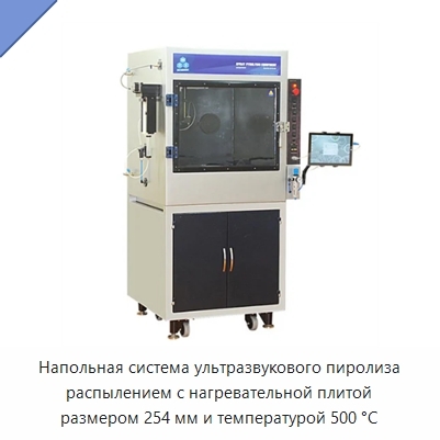Напольная система ультразвукового пиролиза распылением с нагревательной плитой размером 254 мм и температурой 500 °C