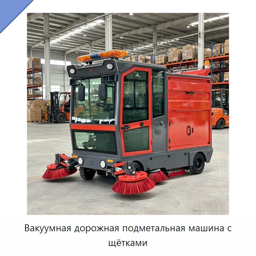 Вакуумная дорожная подметальная машина с щётками — Коммунальная техника