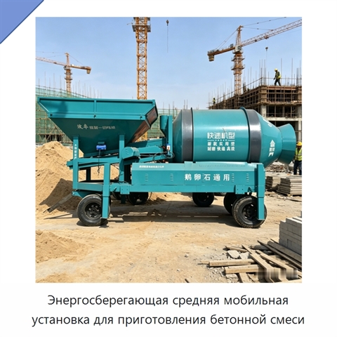 Энергосберегающая средняя мобильная установка для приготовления бетонной смеси