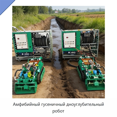 Амфибийный гусеничный дноуглубительный робот