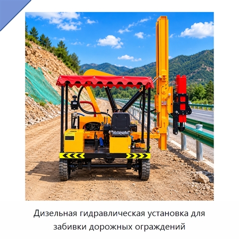 Дизельная гидравлическая установка для забивки дорожных ограждений