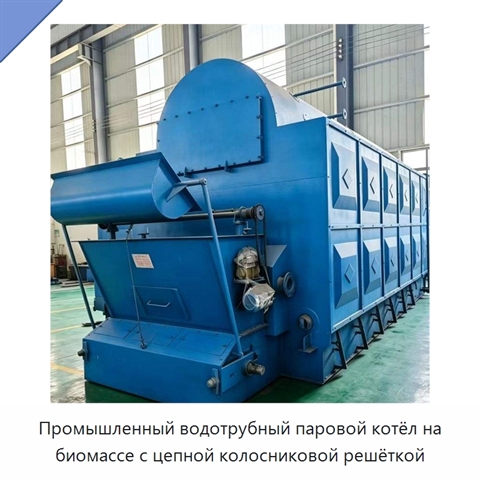 Промышленный водотрубный паровой котёл на биомассе с цепной колосниковой решёткой