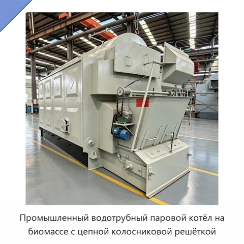 Промышленный водотрубный паровой котёл на биомассе с цепной колосниковой решёткой