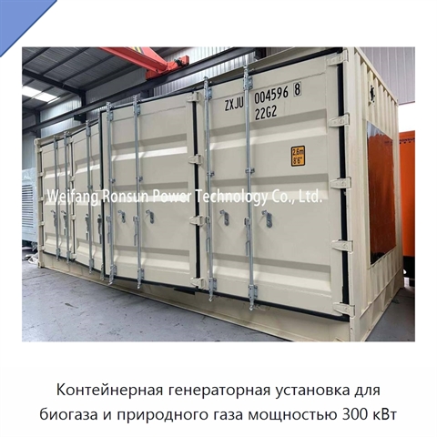 Контейнерная генераторная установка для биогаза и природного газа мощностью 300 кВт