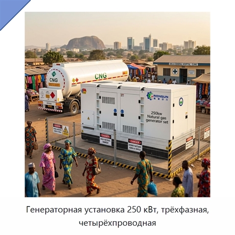 Генераторная установка 250 кВт, трёхфазная, четырёхпроводная