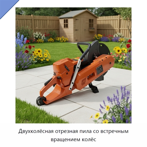 Двухколёсная отрезная пила со встречным вращением колёс