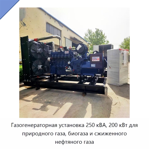 Газогенераторная установка 250 кВА, 200 кВт для природного газа, биогаза и сжиженного нефтяного газа