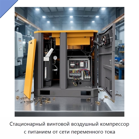 Стационарный винтовой воздушный компрессор с питанием от сети переменного тока