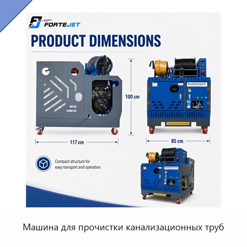 Машина для прочистки канализационных труб
