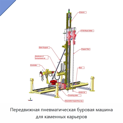 Передвижная пневматическая буровая машина для каменных карьеров