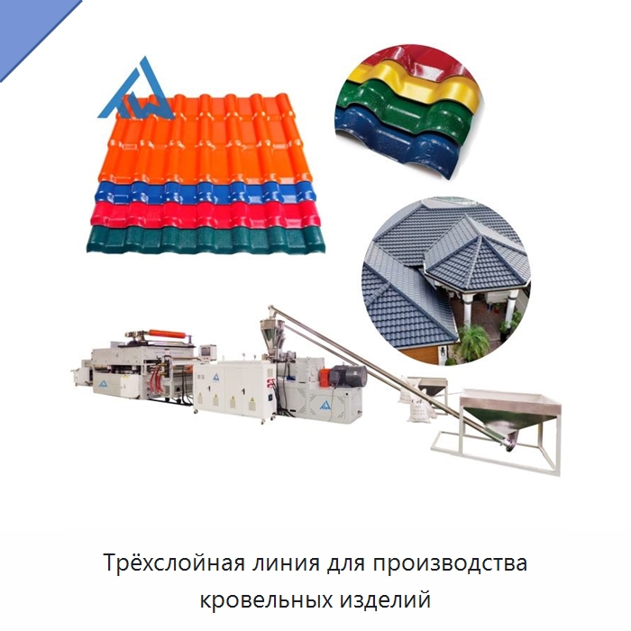 Трёхслойная линия для производства кровельных изделий — Экструдеры для пластмасс