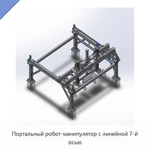Портальный робот-манипулятор с линейной 7-й осью