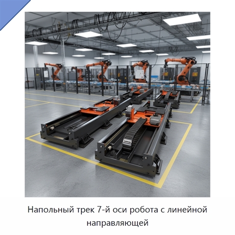 Напольный трек 7-й оси робота с линейной направляющей