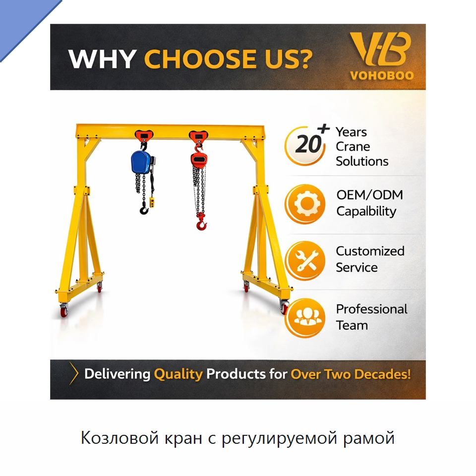 Козловой кран с регулируемой рамой — Краны