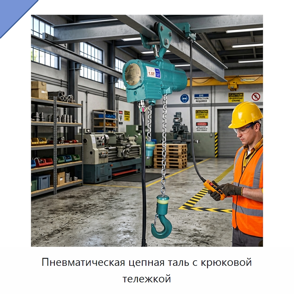 Пневматическая цепная таль с крюковой тележкой — Пневматические тали