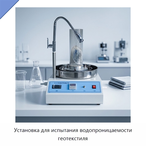 Установка для испытания водопроницаемости геотекстиля