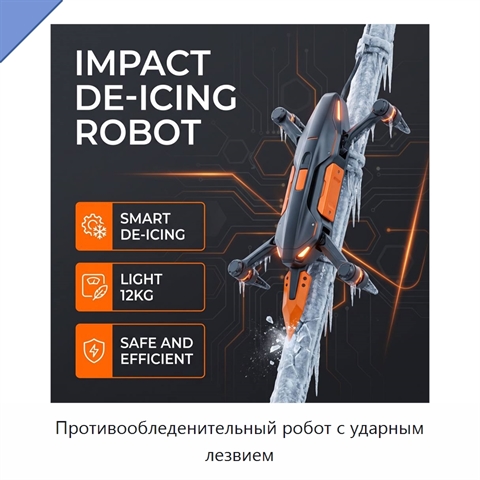 Противообледенительный робот с ударным лезвием
