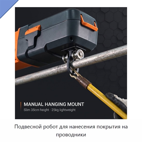 Подвесной робот для нанесения покрытия на проводники