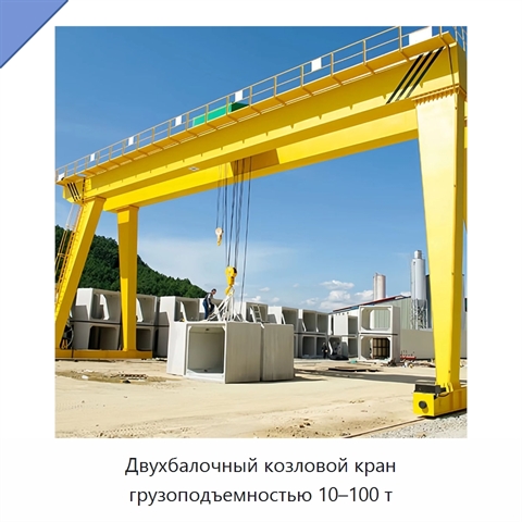 Двухбалочный козловой кран грузоподъемностью 10–100 т