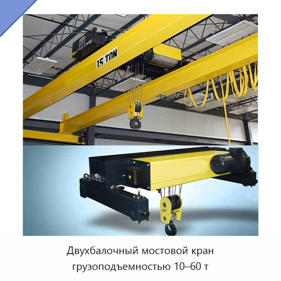 Двухбалочный мостовой кран грузоподъемностью 10–60 т — Краны