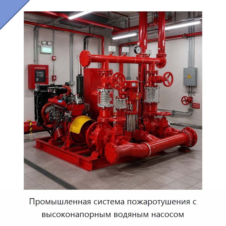 Промышленная система пожаротушения с высоконапорным водяным насосом — Насосы
