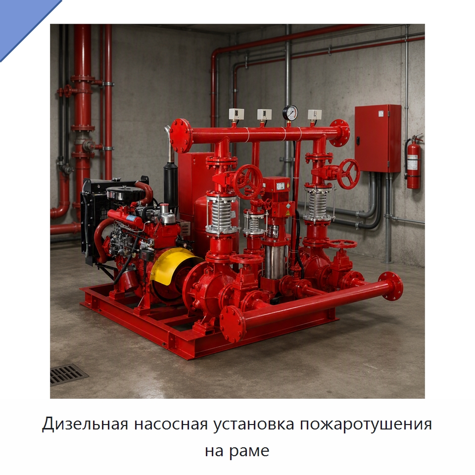 Дизельная насосная установка пожаротушения на раме — Насосы