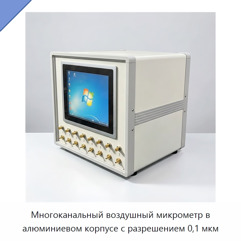 Многоканальный воздушный микрометр в алюминиевом корпусе с разрешением 0,1 мкм — Испытательное оборудование