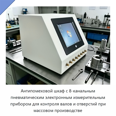 Антипомеховой шкаф с 8-канальным пневматическим электронным измерительным прибором для контроля валов и отверстий при массовом производстве