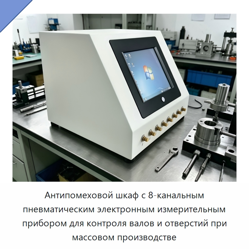 Антипомеховой шкаф с 8-канальным пневматическим электронным измерительным прибором для контроля валов и отверстий при массовом производстве — Специальные испытательные приборы