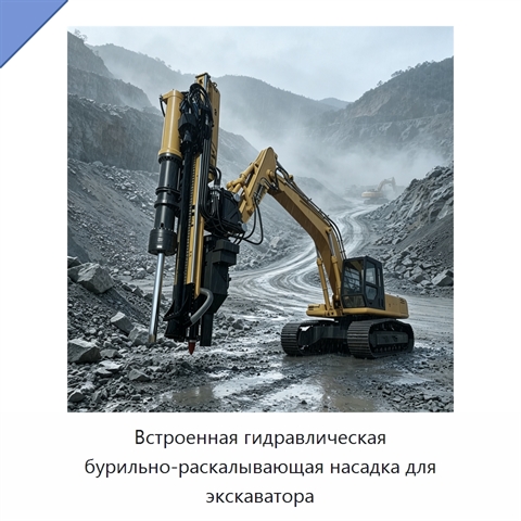 Встроенная гидравлическая бурильно-раскалывающая насадка для экскаватора
