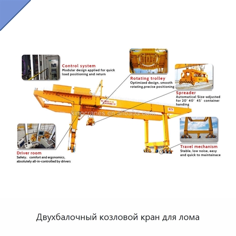Двухбалочный козловой кран для лома
