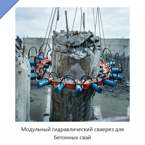 Модульный гидравлический сваерез для бетонных свай