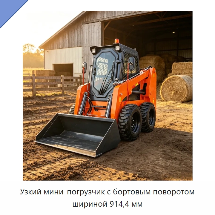 Узкий мини-погрузчик с бортовым поворотом шириной 914,4 мм — Землеройная техника