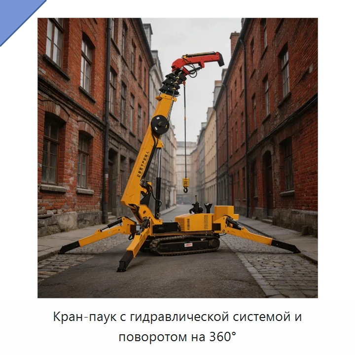 Кран-паук с гидравлической системой и поворотом на 360° — Краны
