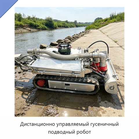 Дистанционно управляемый гусеничный подводный робот