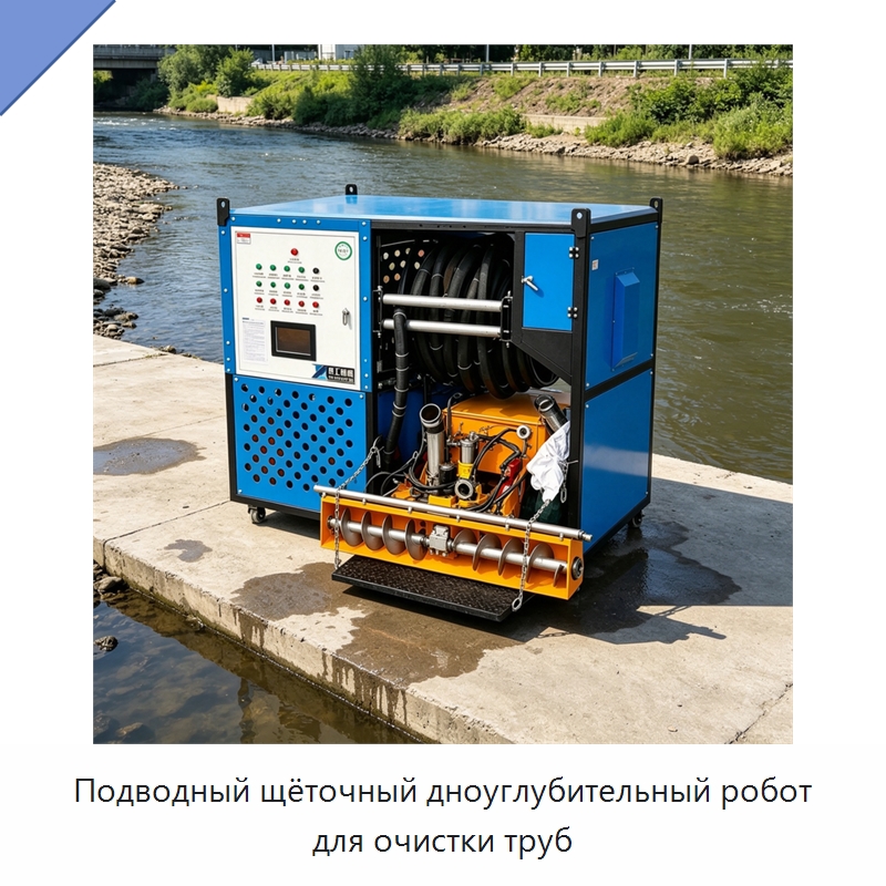 Подводный щёточный дноуглубительный робот для очистки труб — Коммунальная техника