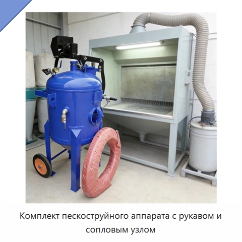 Комплект пескоструйного аппарата с рукавом и сопловым узлом
