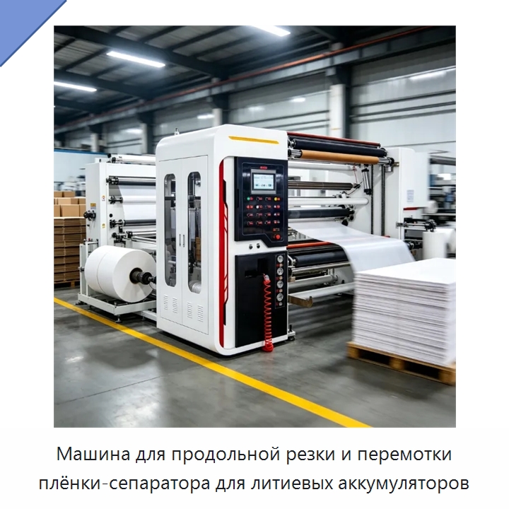Машина для продольной резки и перемотки плёнки-сепаратора для литиевых аккумуляторов — Бумагообрабатывающее оборудование